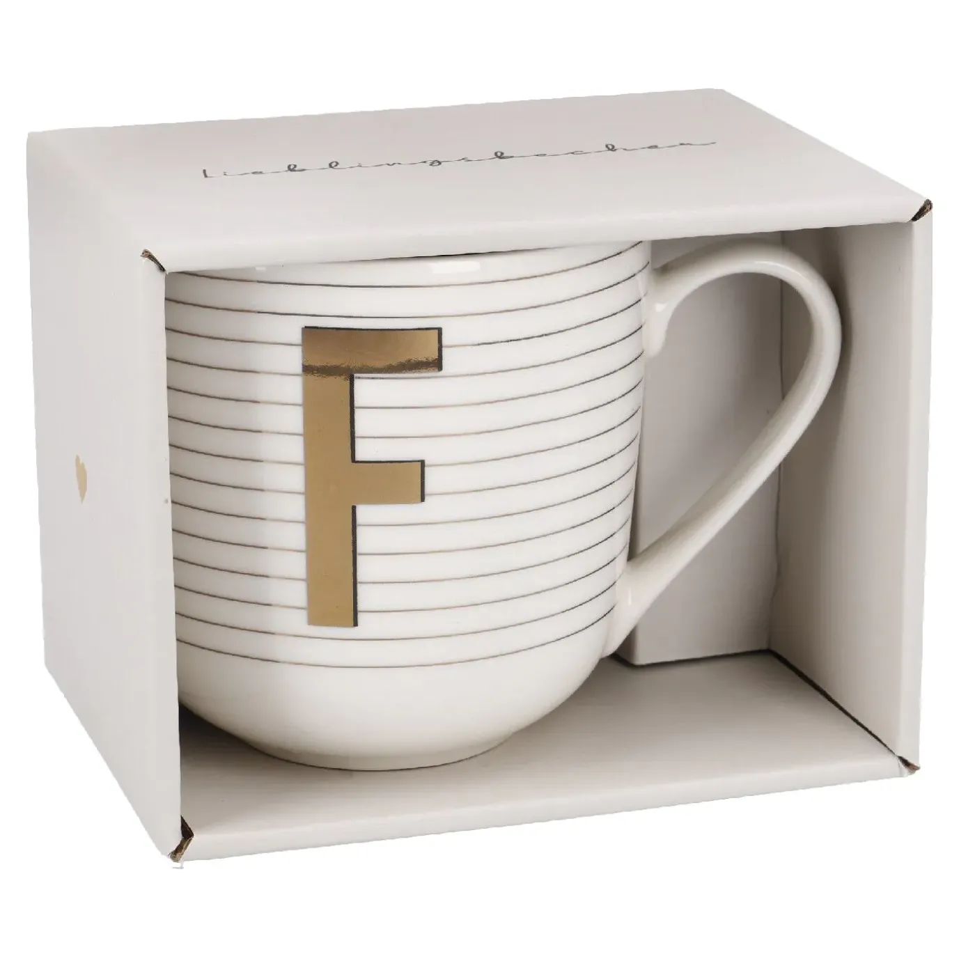 Becher Buchstabe/Streifen, F, 450 Ml