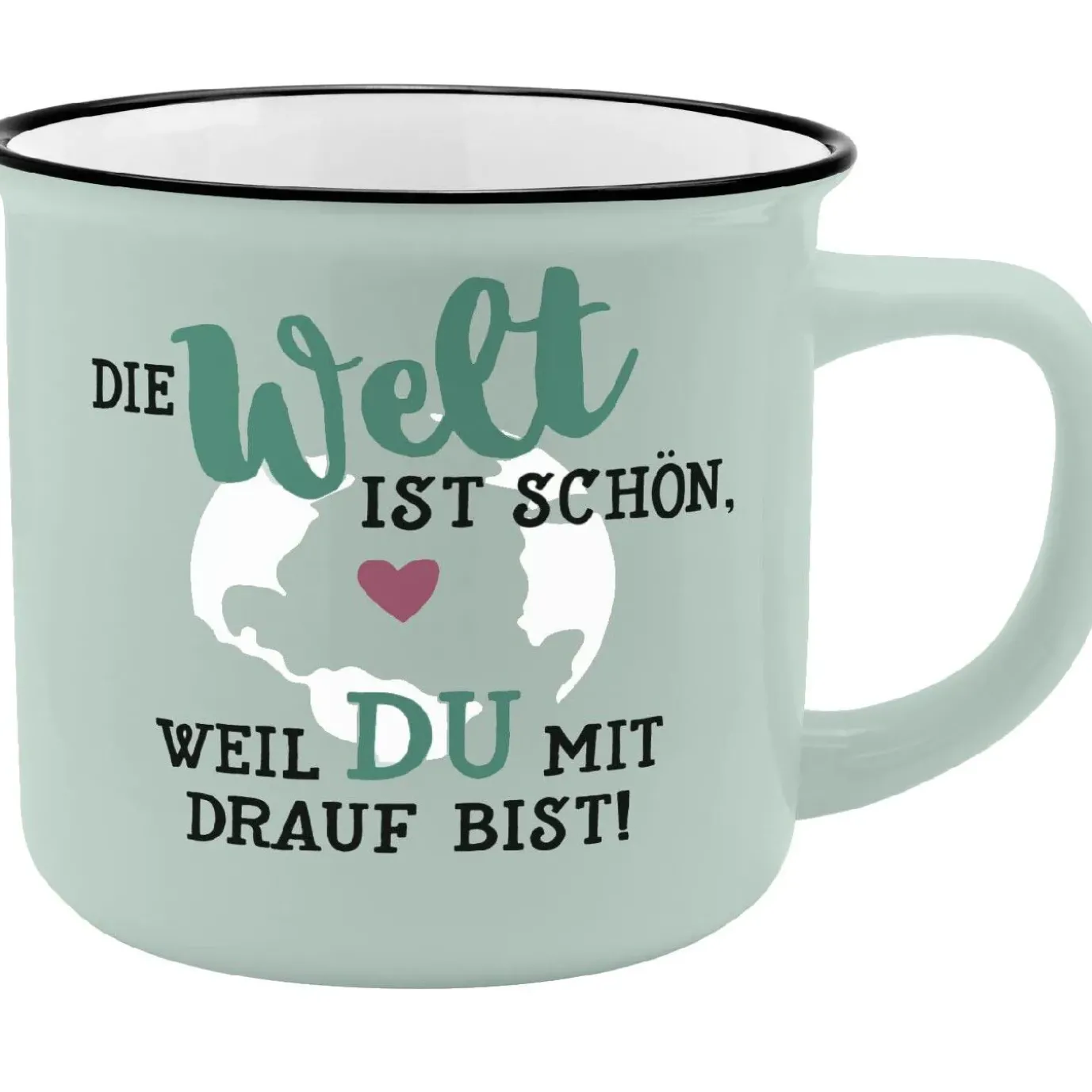 Becher Emaille-Optik, Welt, 350 Ml