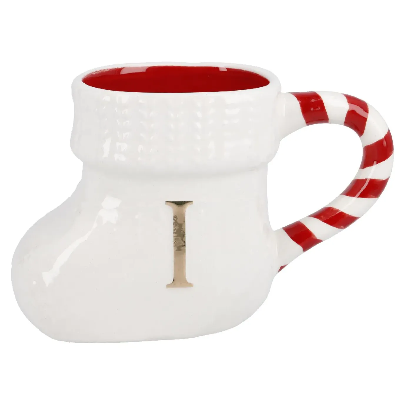 Becher Stiefel Mit Buchstabe, I/weiß, 400 Ml