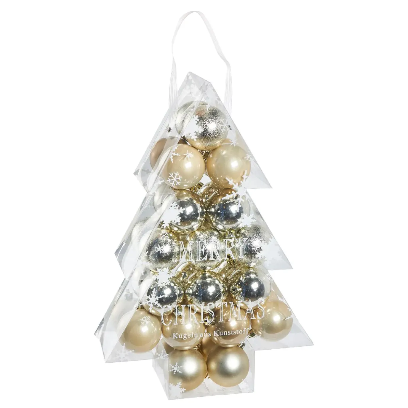 34er Set Weihnachtskugeln, Champagner