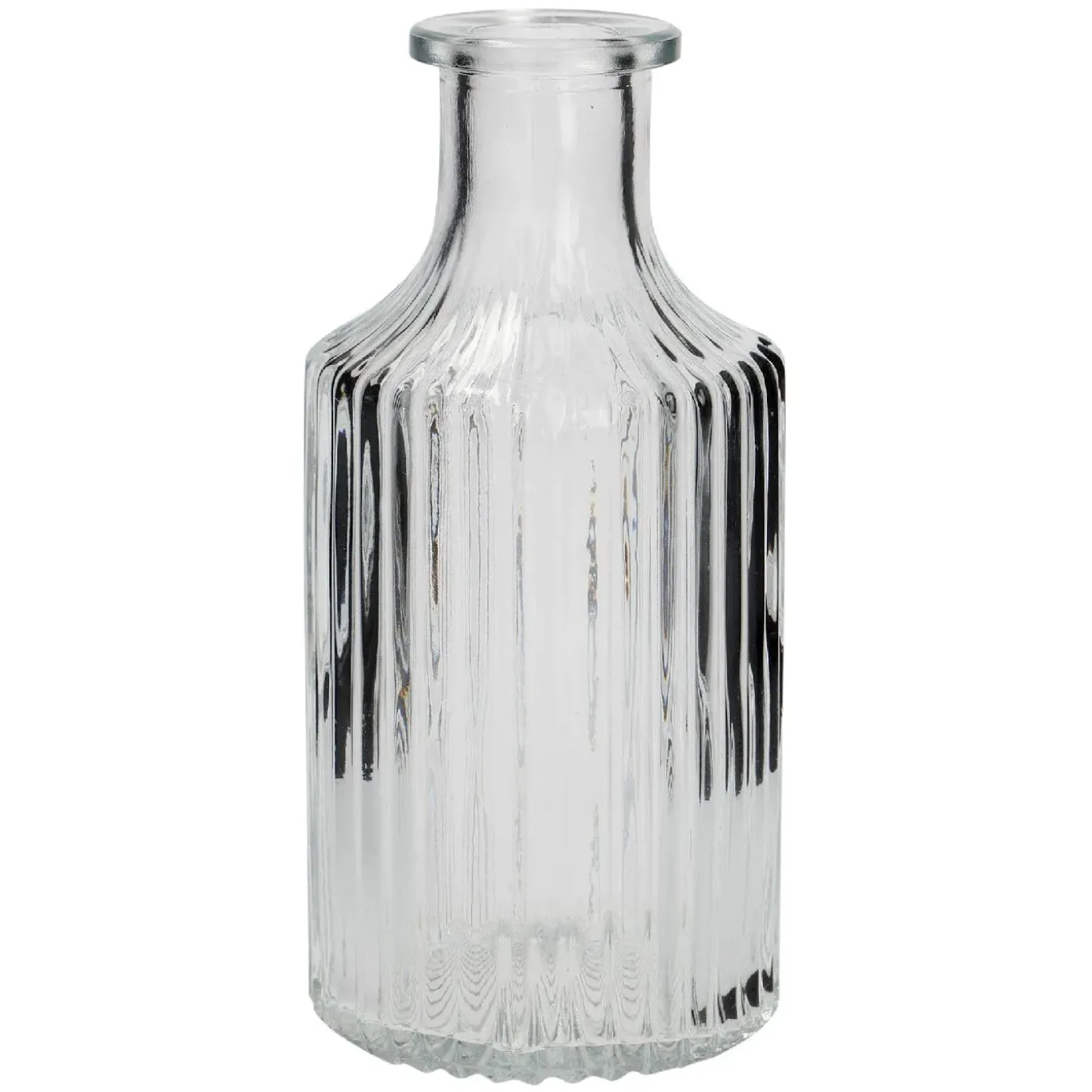 Flaschen-Vase Rillen, Schmal, 7 X 14 Cm