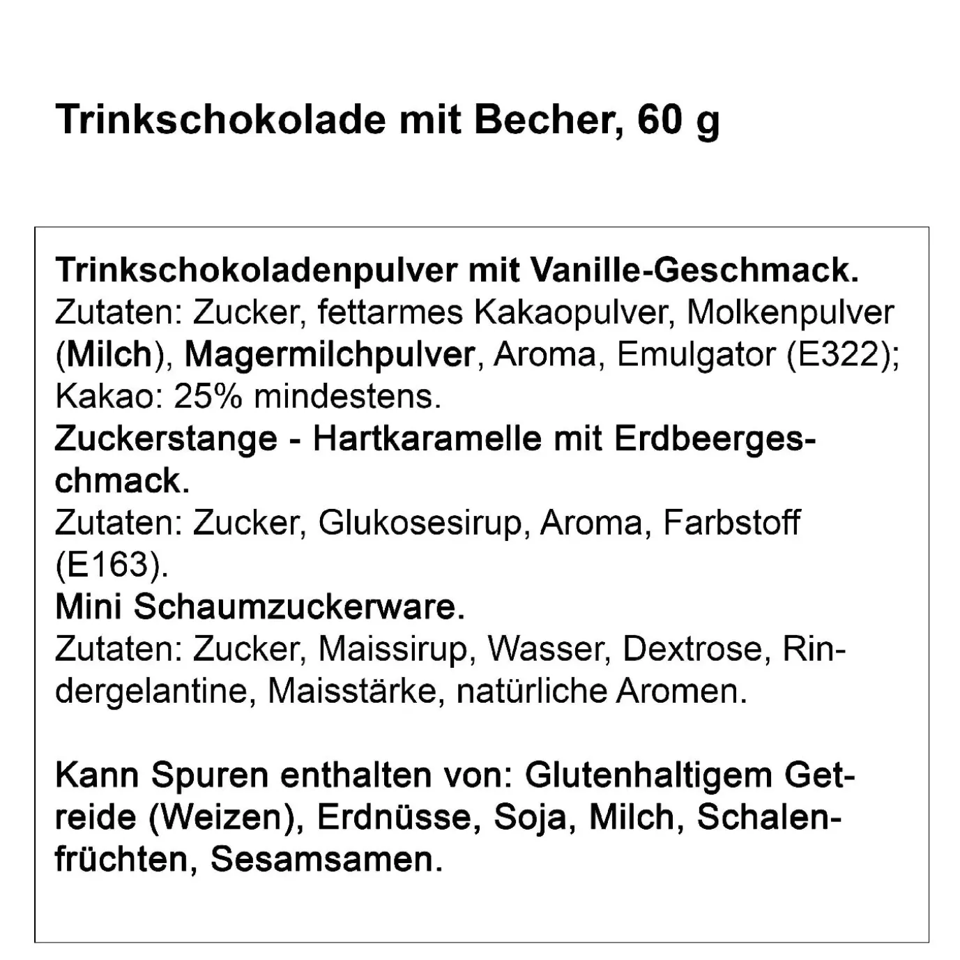 Geschenk-Set Trinkschokolade + Becher, Haus/Lichterkette