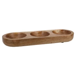 Holzschale Mit 3 Löffeln, Natur