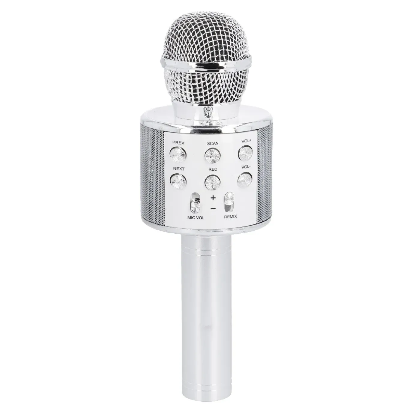 Karaoke Mikrofon, Silber, 23 Cm