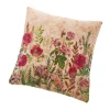 Kissen Blumen, Beige/rot, 45 Cm