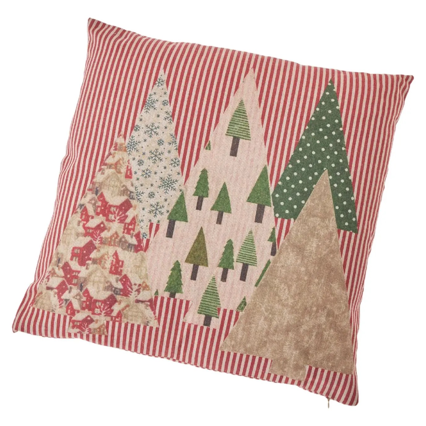 Kissen Xmas-Muster, Tanne/Streifen, 45 X 45 Cm