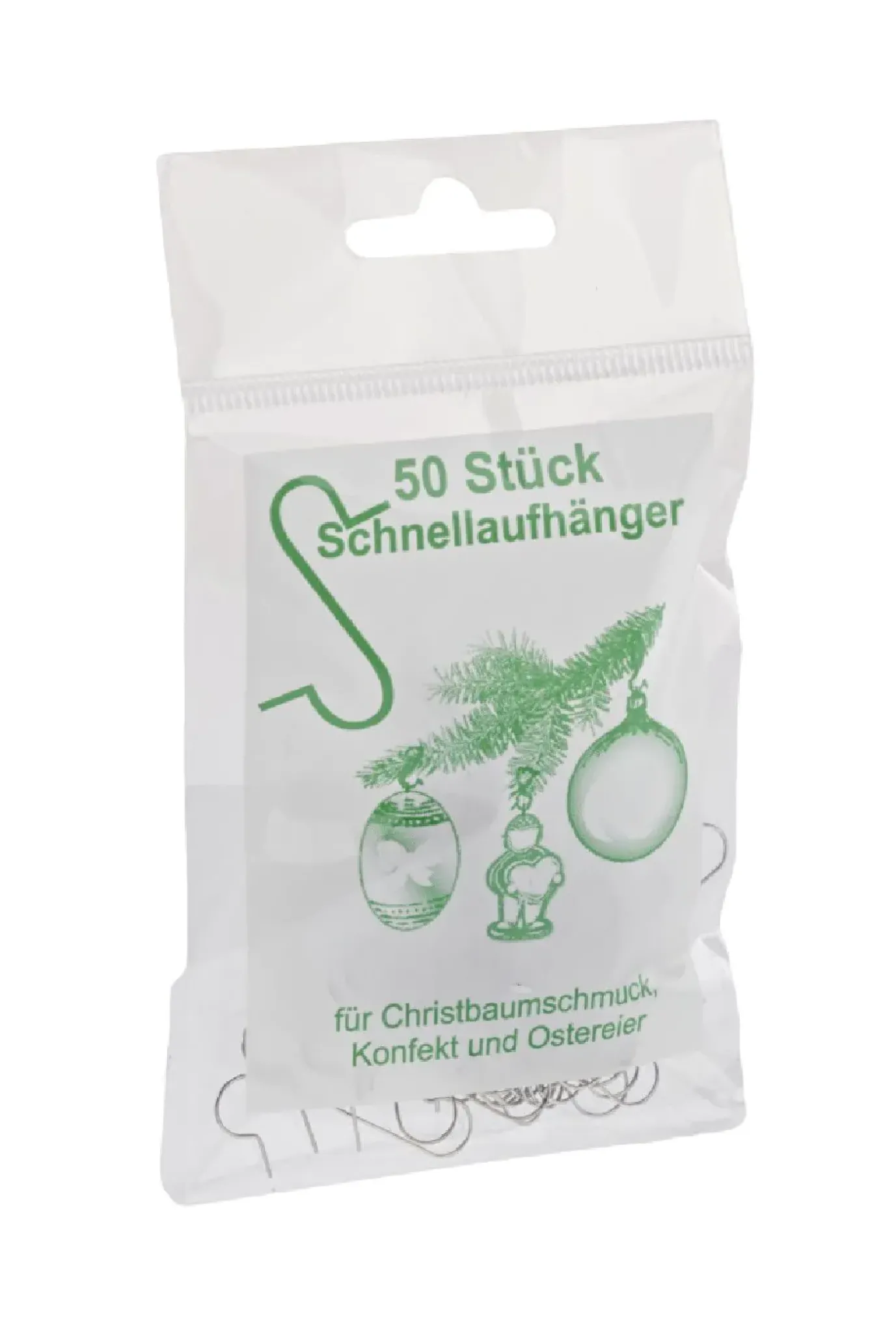 Kugelaufhänger, Silber, 50 Stück