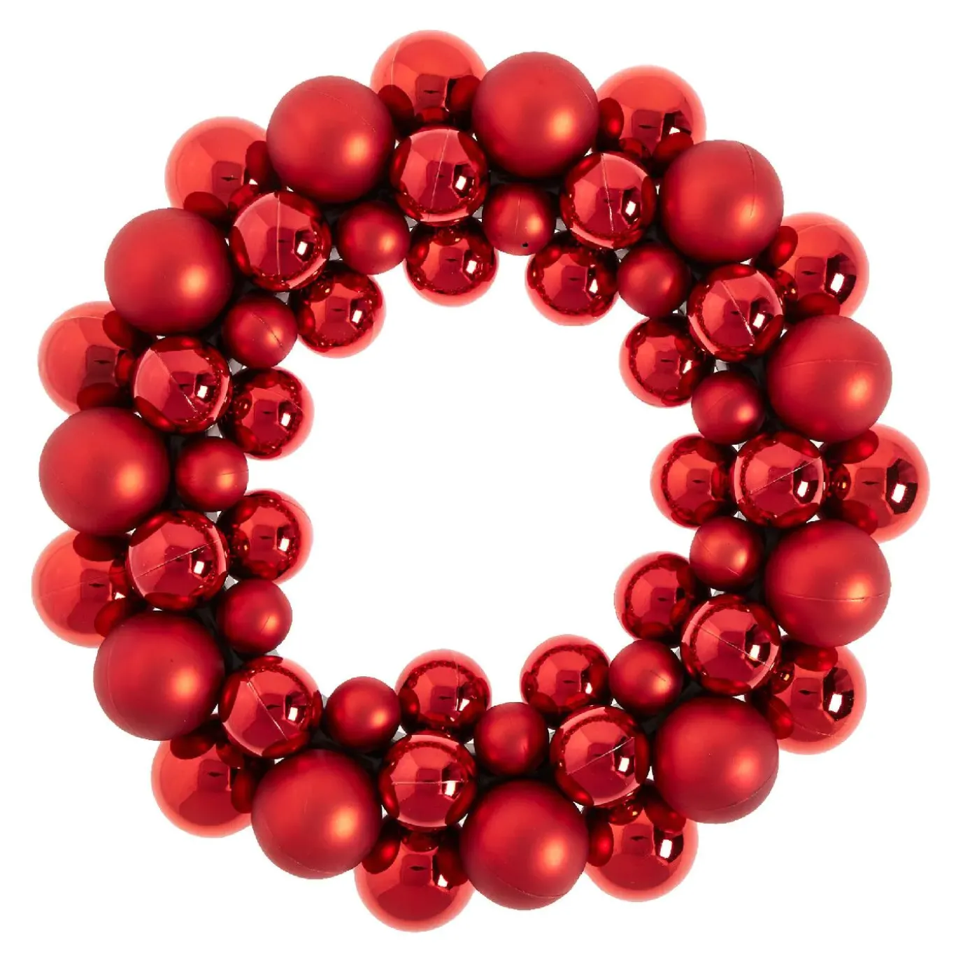 Kugelkranz Kunststoff, Rot, 34 Cm