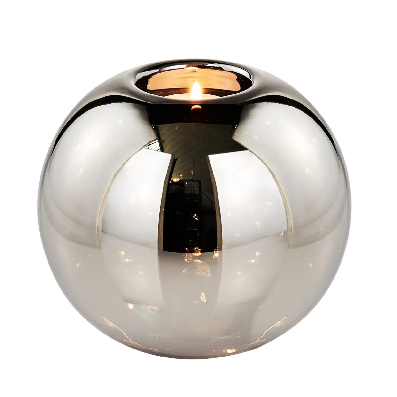 LED-Kugel Mit Teelichthalter, 13 Cm