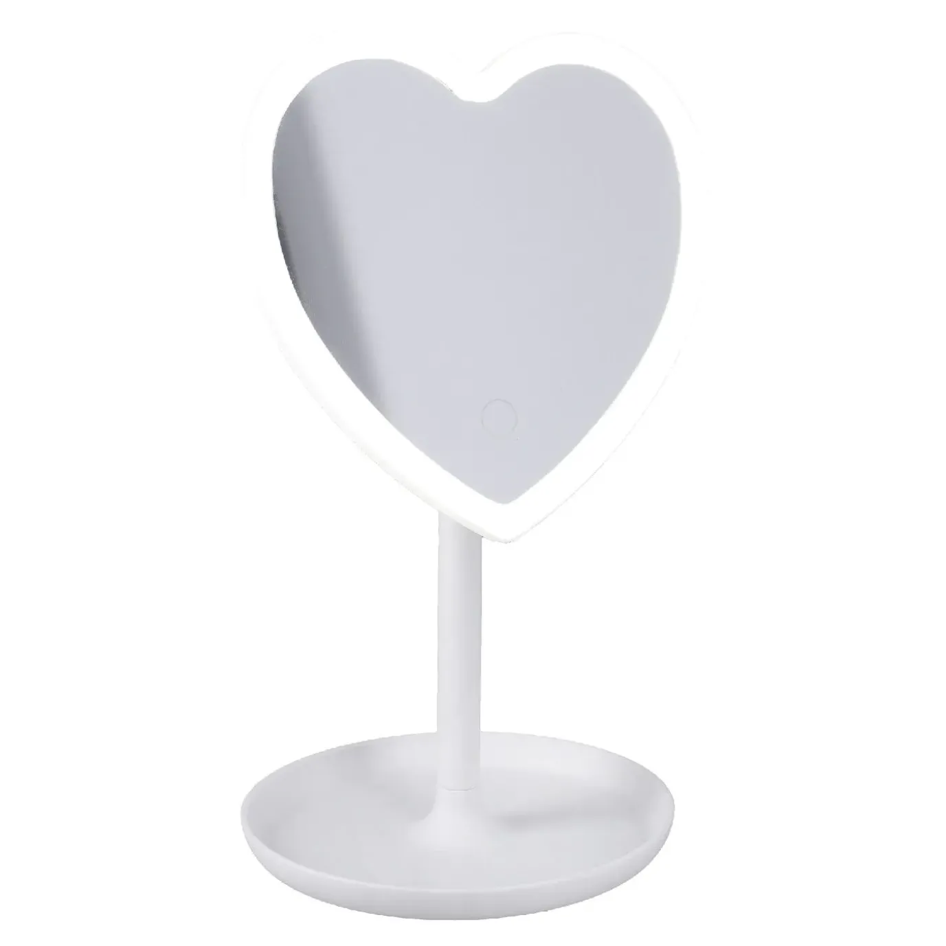 LED-Spiegel Form, Herz/weiß, 26 Cm