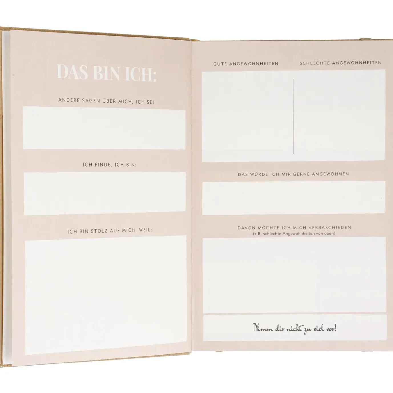 Notizbuch Achtsamkeit, Vergiss Dich Nicht, Sand