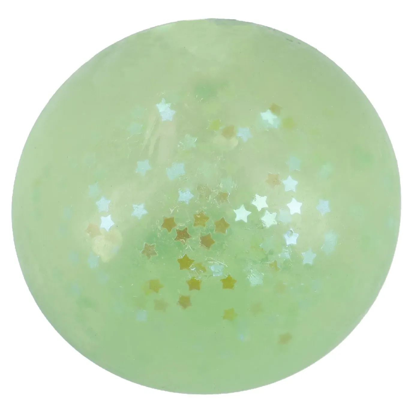 Quetschball Glitter/Maltose, Grün, 6 Cm