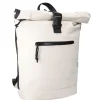 Rucksack Rolltop Mit Reflektor, Beige, 16 Liter