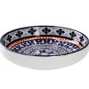Schale China, Flach, Blau/orange, 15 Cm