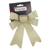 Schleife Glitter/Streifen, Gold, 20 Cm