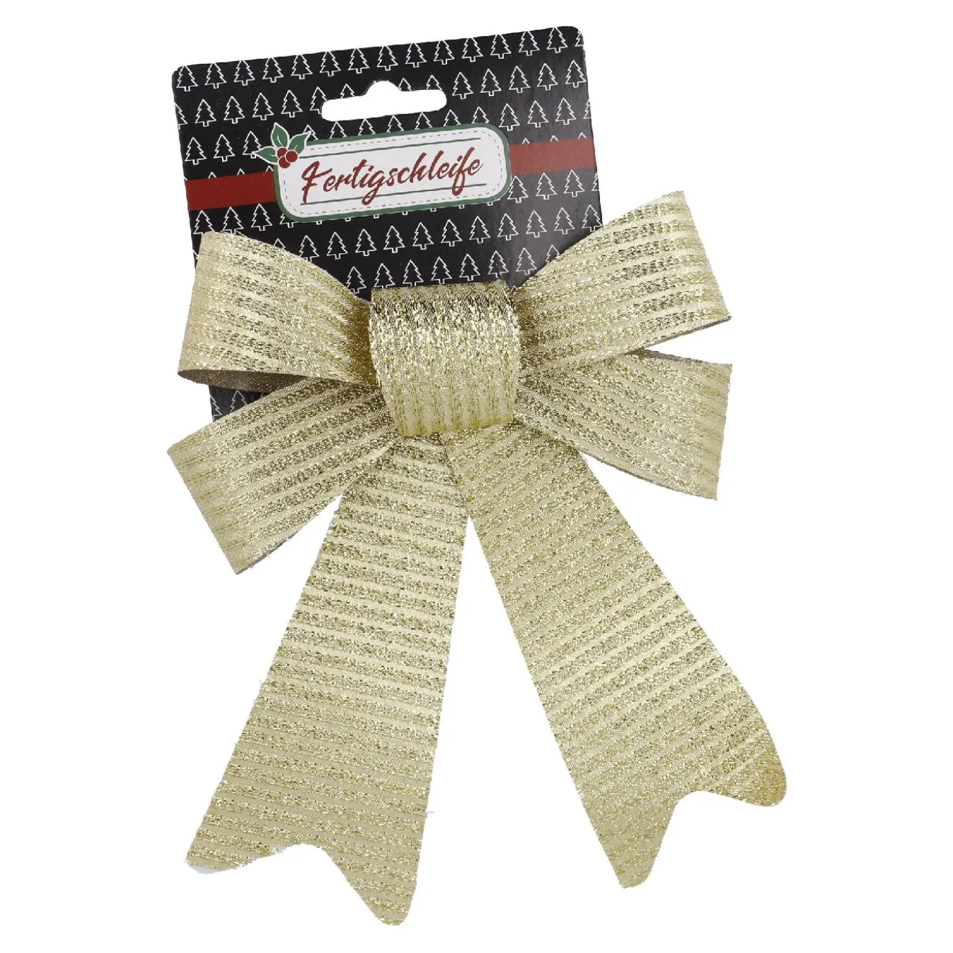Schleife Glitter/Streifen, Gold, 20 Cm