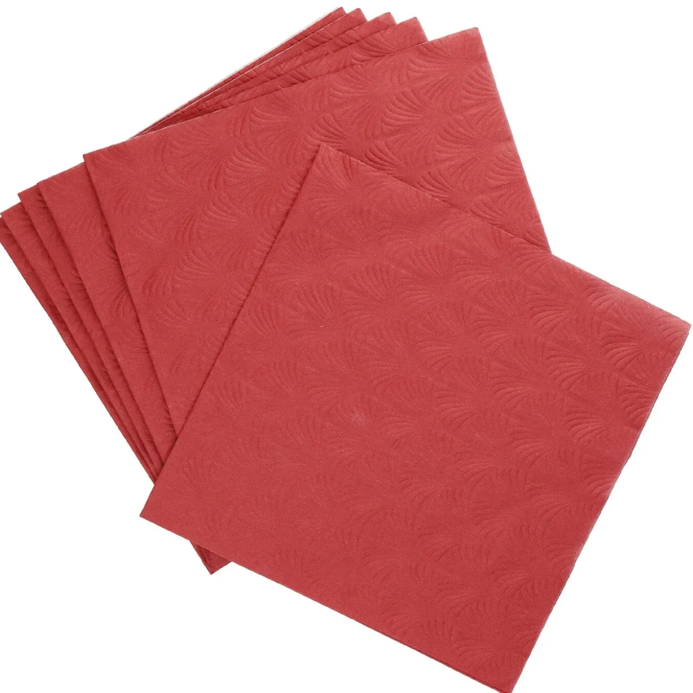 Serviette Artdeco, Prägung, Rot, 16 Stück