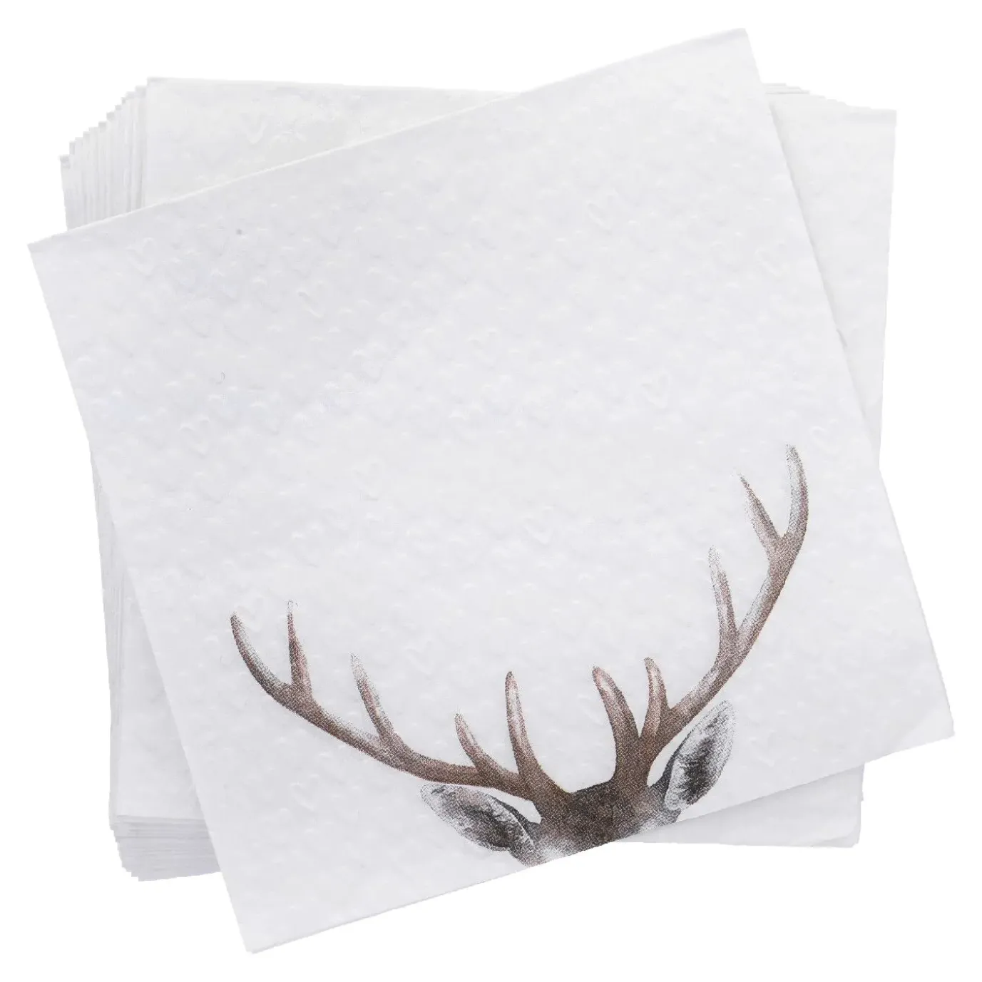 Serviette Geweih, Geprägt, 16 Stück