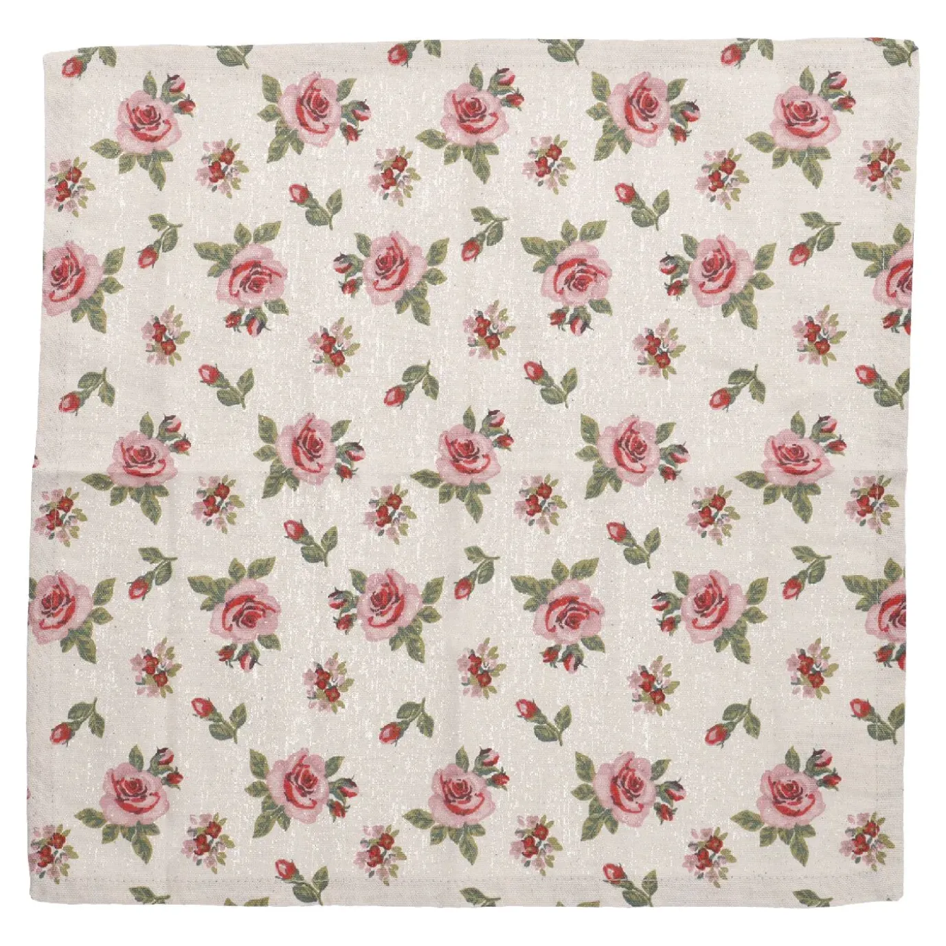 Serviette Rosen, Natur, 40 X 40 Cm