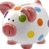 Sparschwein Punkte, Rosa, 13 Cm