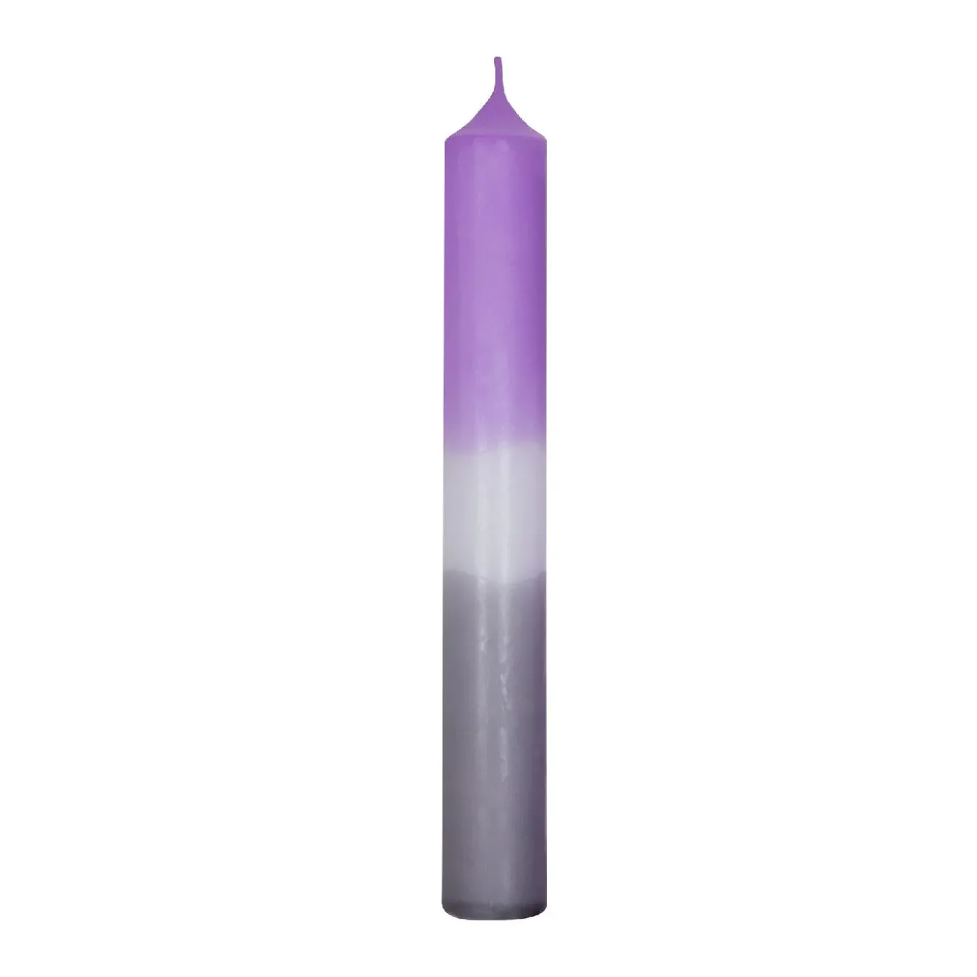 Stabkerze Dip-Dye, Lavendel/grau, 18 Cm
