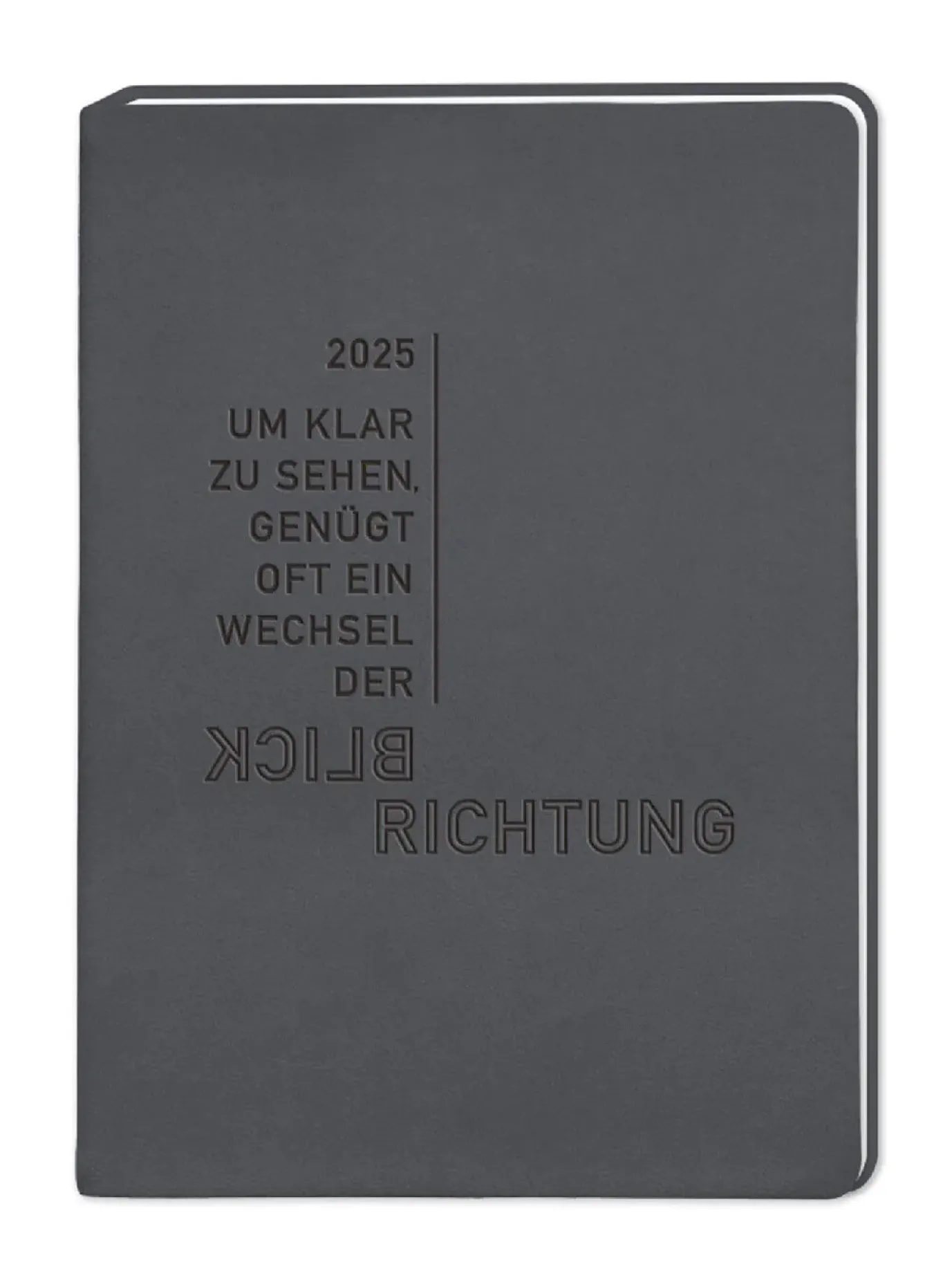 Terminplaner Lederlook, 2025, Schwarz