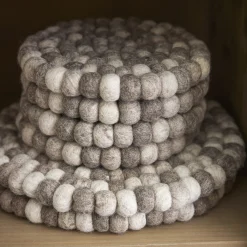 Untersetzer Filzkugeln, Taupe Mix, 30 Cm