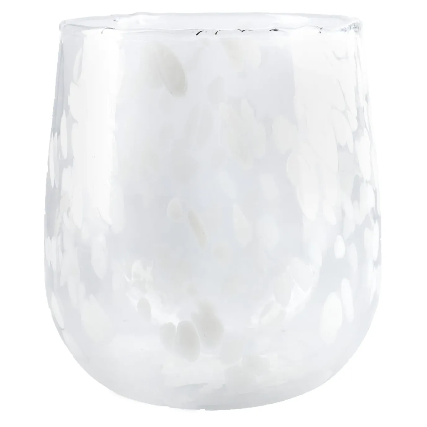 Vase Tupfen, Bauchig/weiß, 16 Cm