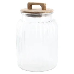 Vorratsglas Rille Mit Holzdeckel, 2.2 Liter