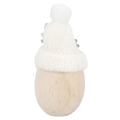 Wichtel Mütze/Geweih, Creme, 9 Cm