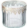 Windlicht Zara Mit Metallrand, 8 X 7 Cm